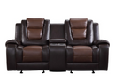 9470BR-2 - Double Glider Reclining Love Seat with Center Console