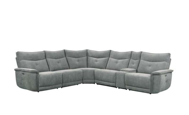 9509DG-6LRRRPWH - 6-Piece Modular Power Reclining Sectional with Power Headrest