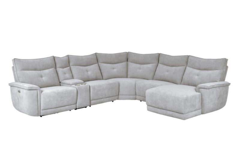 9509MGY-6LRPWH5R - 6-Piece Modular Power Reclining Sectional with Power Headrest and Right Chaise