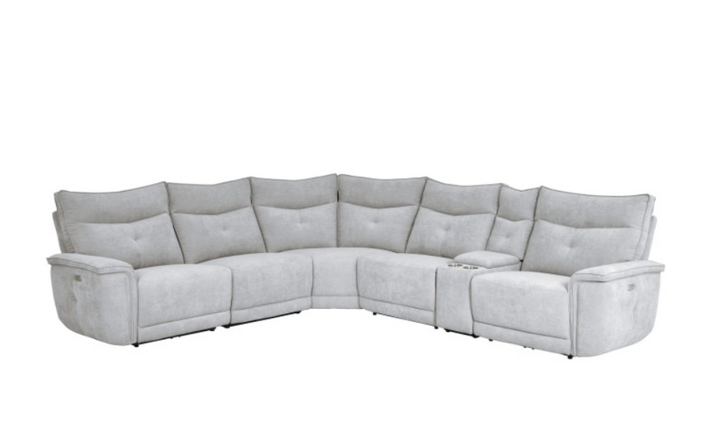 9509MGY-6LRRRPWH - 6-Piece Modular Power Reclining Sectional with Power Headrest