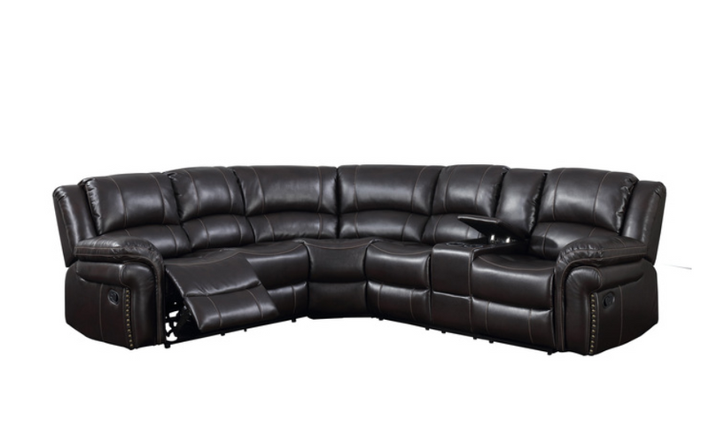 9520BRWSS - 3-piece Reclining Sectional with Console