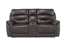 9527BRW-2PWH - Power Double Reclining Love Seat with Center Console, Power Headrests and USB Ports