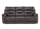9527BRW-3PWH - Power Double Reclining Sofa with Power Headrests and USB Ports