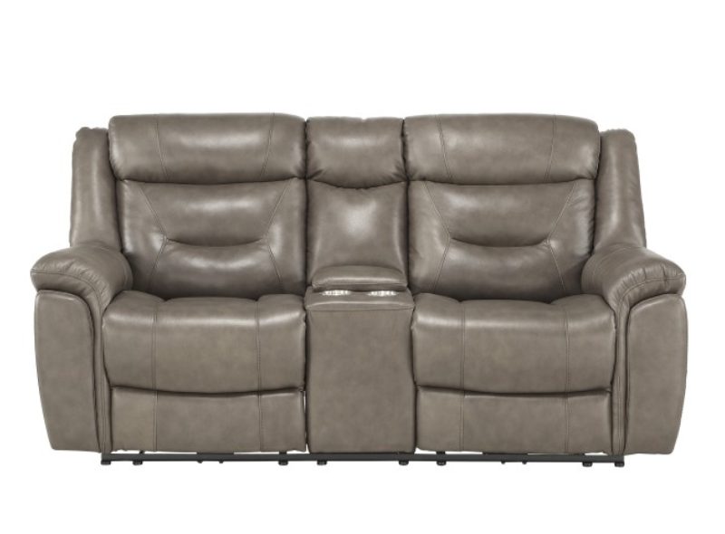 9528BRG-2PWH - Power Double Reclining Love Seat with Center Console, Power Headrests and USB Ports