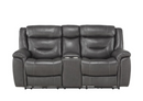 9528DGY-2PWH - Power Double Reclining Love Seat with Center Console, Power Headrests and USB Ports