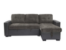 9540GY-SC - 2-Piece Reversible Sectional with Pull-out Bed and Hidden Storage