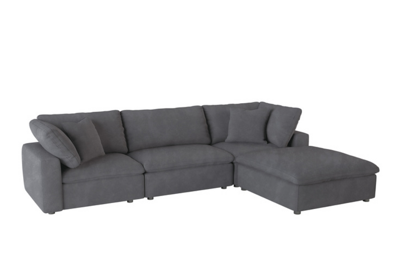 9546GY-4OT - 4-Piece Modular Sectional with Ottoman