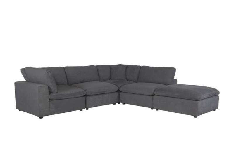 9546GY-5OT - 5-Piece Modular Sectional with Ottoman