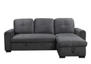 9569GY-SC - 2-Piece Sectional with Pull-out Bed and Hidden Storage