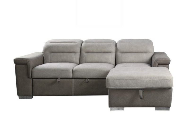 9808-SC - 2-Piece Sectional with Pull-out Bed and Hidden Storage