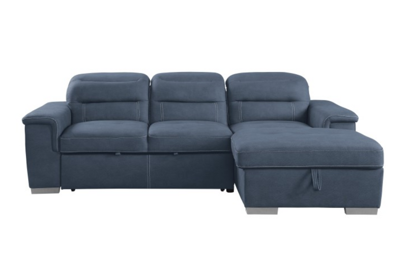 9808BUE-SC - 2-Piece Sectional with Pull-out Bed and Hidden Storage