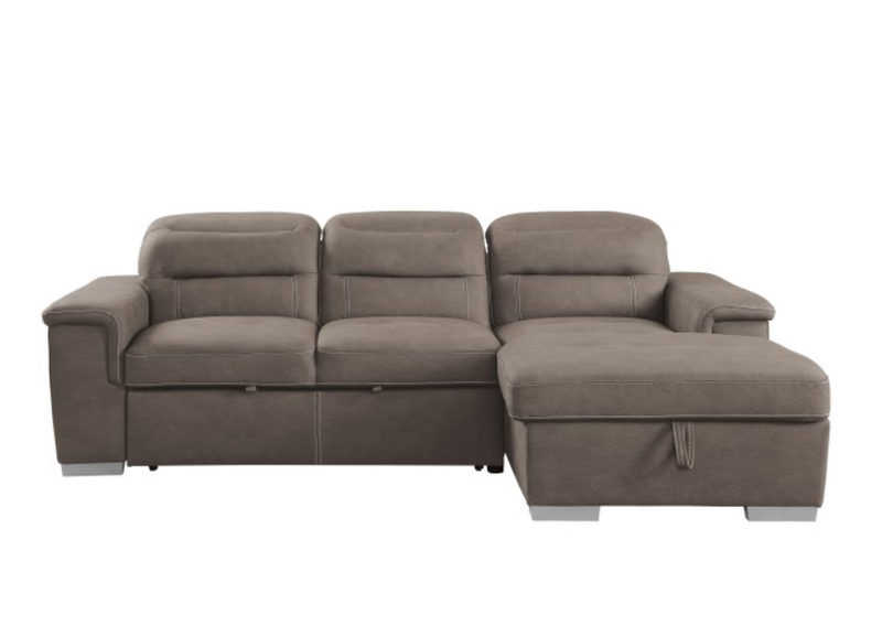 9808STP-SC - 2-Piece Sectional with Pull-out Bed and Hidden Storage