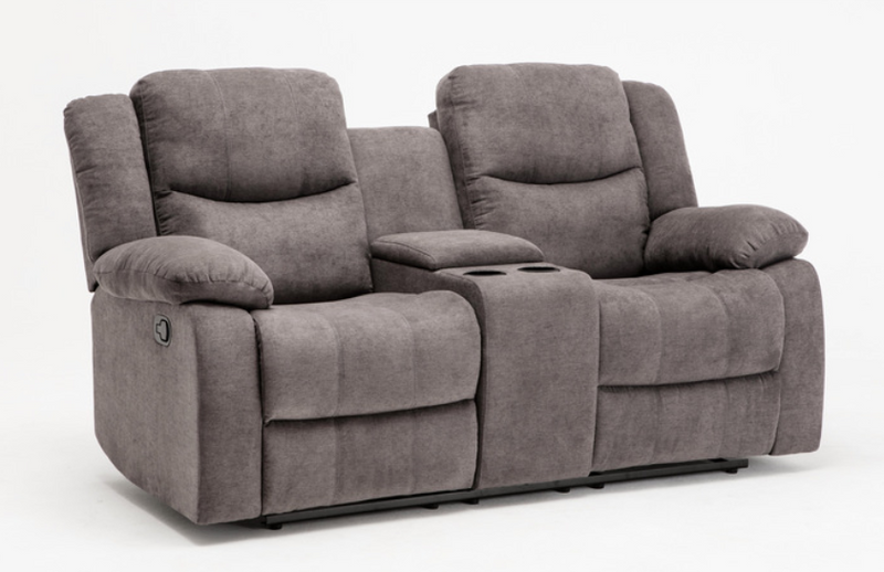 9824GRY-2C - Reclining Loveseat with Console