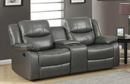9846GRY-2 - Reclining Loveseat with Console