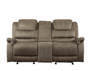 9848BR-2 - Double Glider Reclining Love Seat with Center Console