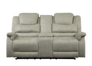 9848GY-2PWH - Power Double Reclining Love Seat with Center Console, Power Headrests and USB Ports