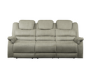 9848GY-3 - Double Reclining Sofa with Drop-Down Cup Holders and Receptacles