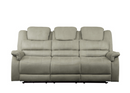 9848GY-3PWH - Power Double Reclining Sofa with Power Headrests, Drop-Down Cup Holders, Receptacles and USB Ports