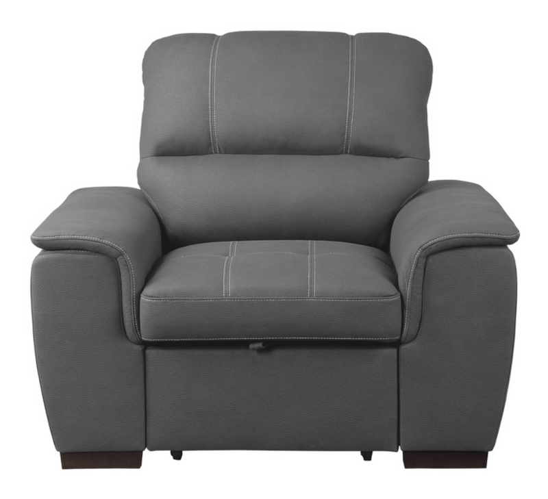 9858GY-1 - Chair with Pull-out Ottoman