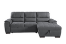 9858GY-SC - 2-Piece Sectional with Pull-out Bed and Hidden Storage