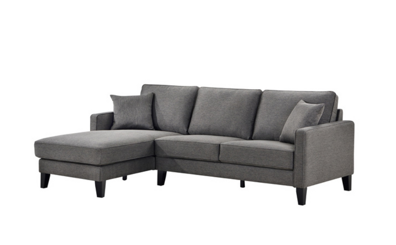 99007GRYSSL - 2-piece Sectional with Left Side Chaise and Two Pillows