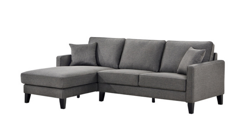 99007GRYSSL - 2-piece Sectional with Left Side Chaise and Two Pillows