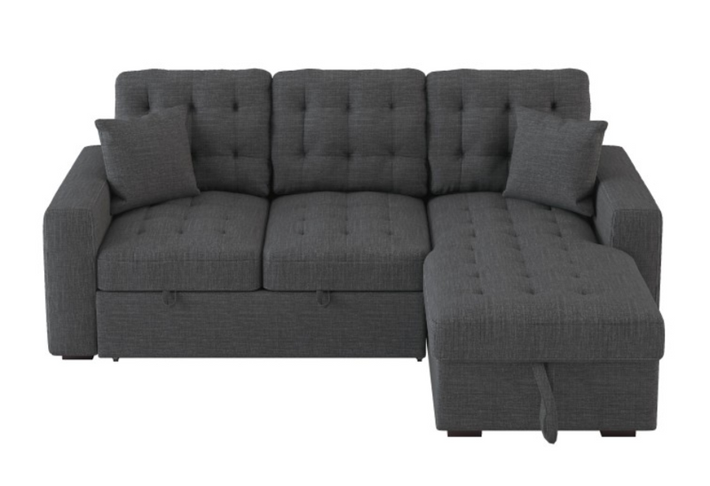 9916DG-SC - 2-Piece Sectional with Pull-out Bed and Hidden Storage