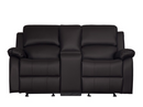 9928DBR-2 - Double Glider Reclining Love Seat with Center Console