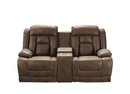 99818P-BRW-2C - Power Double Reclining Loveseat with Console and USB Ports