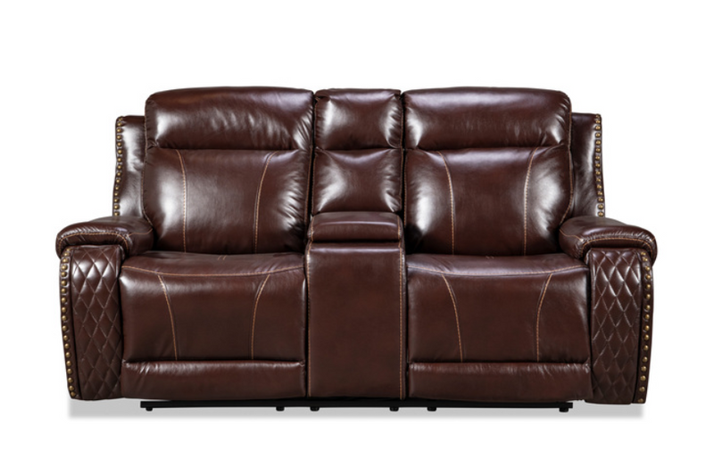 99825BRW-2C - Motion Loveseat with Console