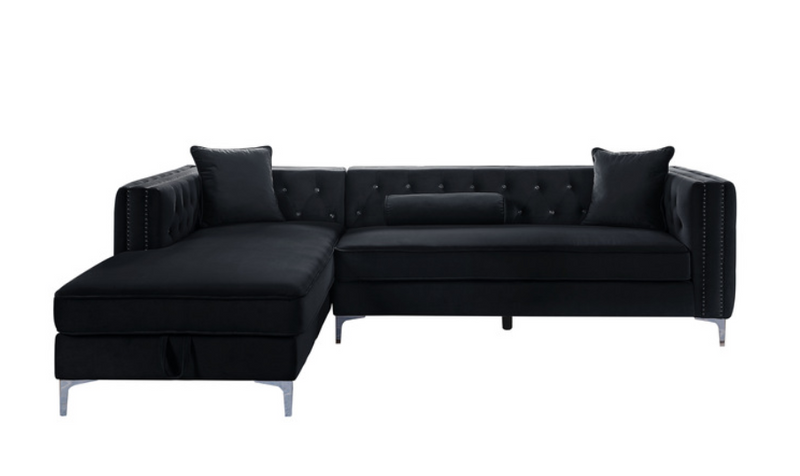 99871BLKSS - 2-piece Sectional with Left Side Storage Chaise