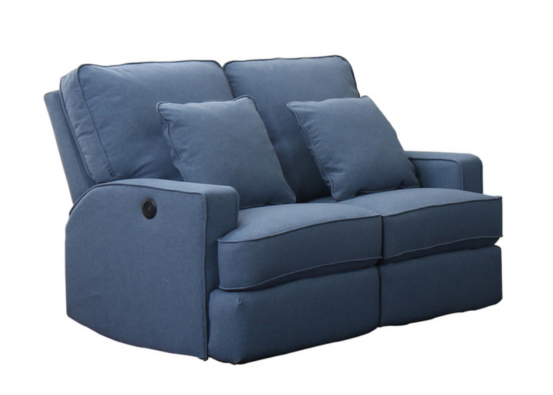 99888P-NAV-2 - Double Power Reclining Loveseat with Matching Throw Pillows