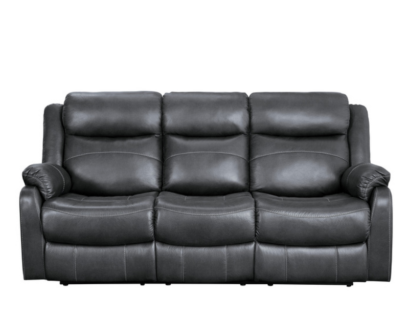 9990GY-3 - Double Lay Flat Reclining Sofa with Center Drop-Down Cup Holders