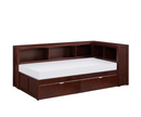 B2013BCDC-1BCT - Twin Bookcase Corner Bed with Storage Boxes