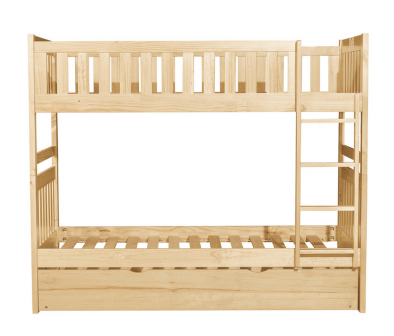 B2043-1-R - Twin, Twin Bunk Bed with Twin Trundle