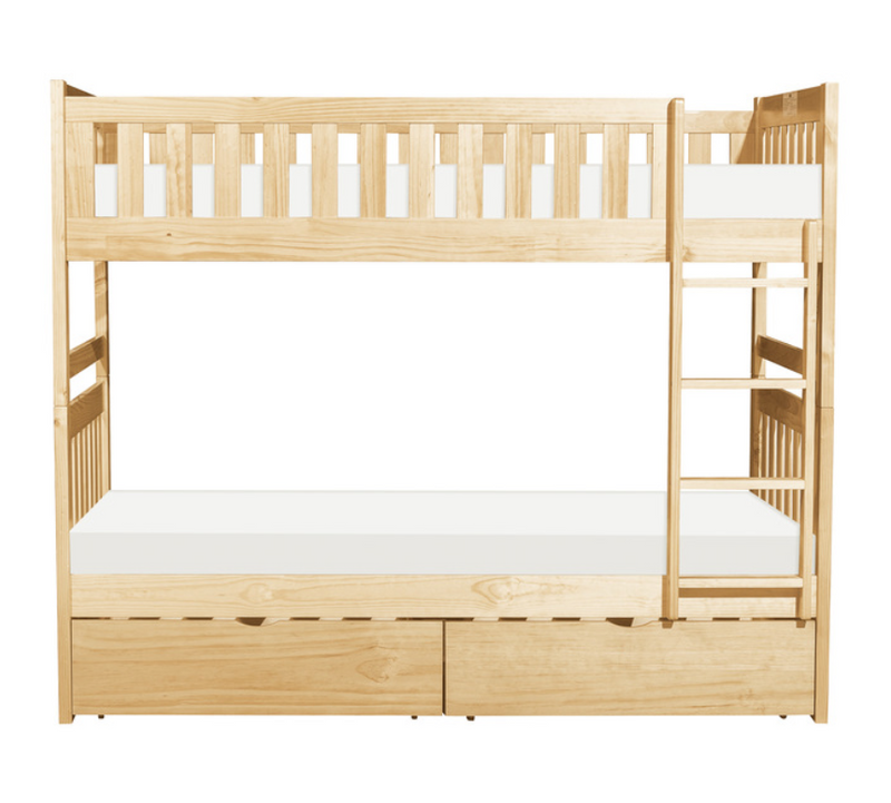 B2043-1-T - Twin, Twin Bunk Bed with Storage Boxes