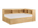 B2043BC-1BCT - Twin Bookcase Corner Bed with Storage Boxes