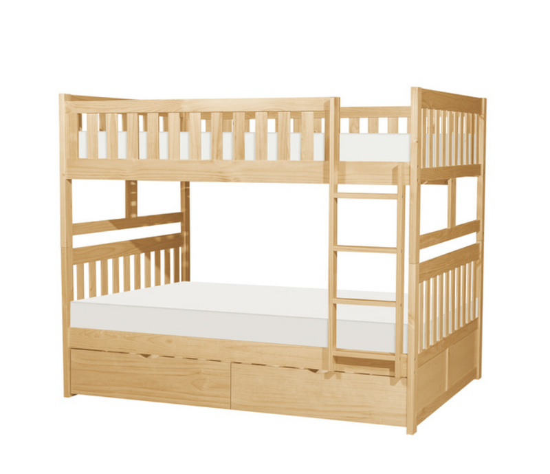 B2043FF-1-T - Full, Full Bunk Bed with Storage Boxes