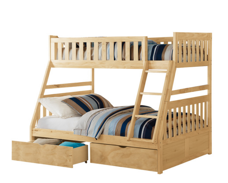 B2043TF-1-T - Twin, Full Bunk Bed with Storage Boxes