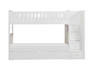 B2053SBW-1-T - Twin, Twin Step Bunk Bed with Storage Boxes