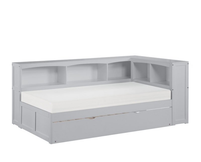 B2063BC-1BCR - Twin Bookcase Corner Bed with Twin Trundle