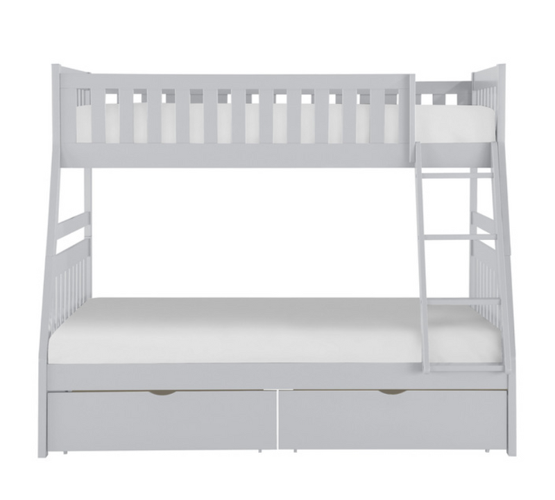 B2063TF-1-T - Twin, Full Bunk Bed with Storage Boxes